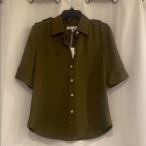 FRAME Silk Epaulette 70s Shirt